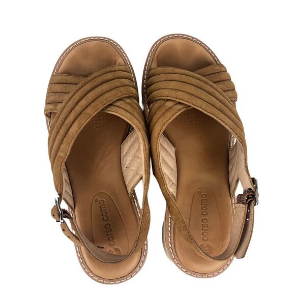 Corso Como Lana tan leather platform sandals size 8 - Picture 3 of 11